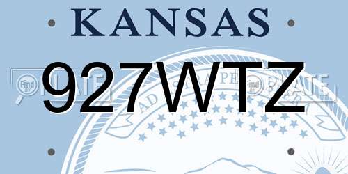 927WTZ Kansas License Plate
