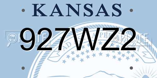 927WZ2 Kansas License Plate