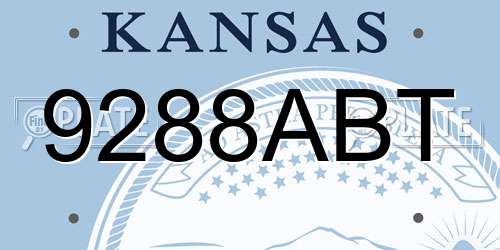 9288ABT Kansas License Plate