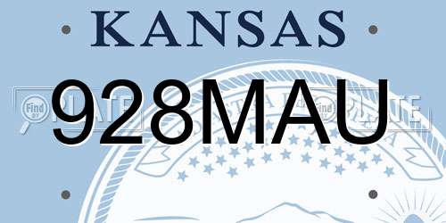 928MAU Kansas License Plate