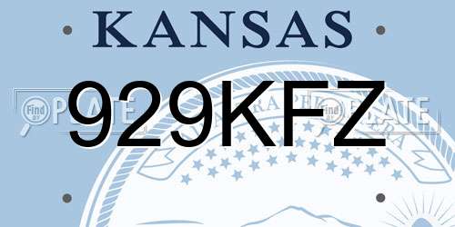 929KFZ Kansas License Plate