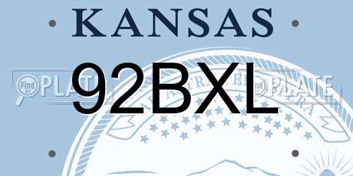 92BXL Kansas License Plate