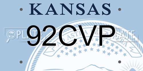 92CVP Kansas License Plate