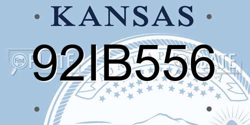 92IB556 Kansas License Plate