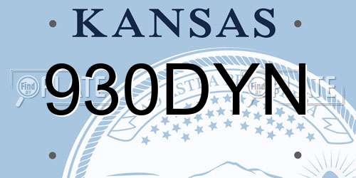 930DYN Kansas License Plate