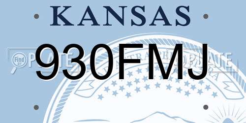930FMJ Kansas License Plate