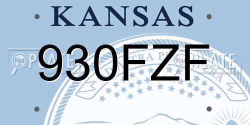 930FZF Kansas License Plate