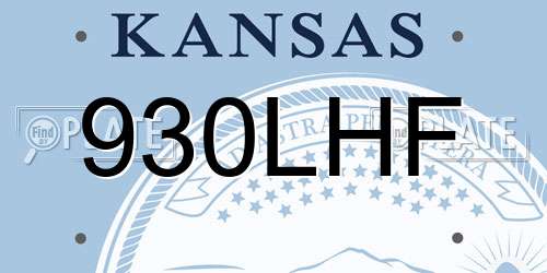 930LHF Kansas License Plate