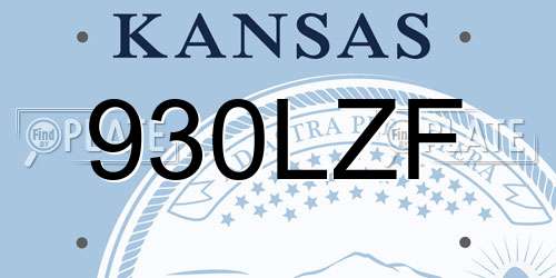 930LZF Kansas License Plate