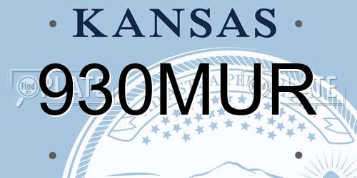 930MUR Kansas License Plate