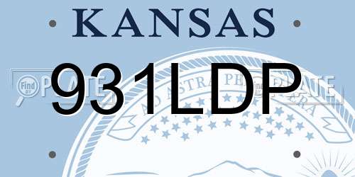 931LDP Kansas License Plate