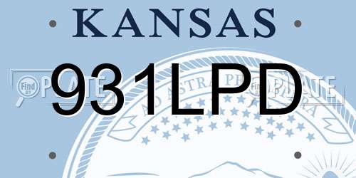 931LPD Kansas License Plate