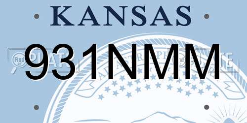 931NMM Kansas License Plate