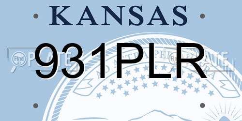 931PLR Kansas License Plate