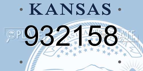 932158 Kansas License Plate