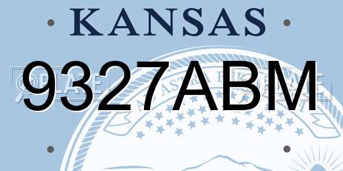 9327ABM Kansas License Plate