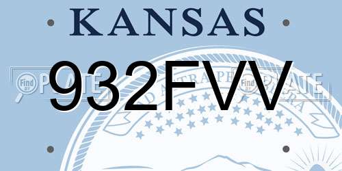 932FVV Kansas License Plate
