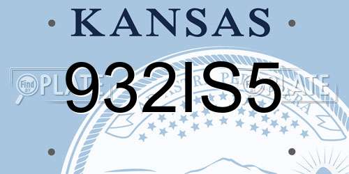932IS5 Kansas License Plate