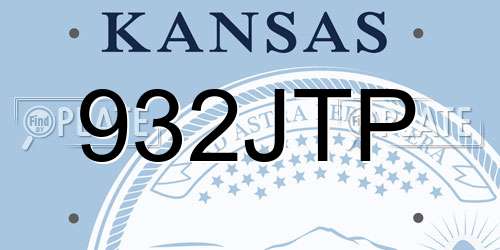 932JTP Kansas License Plate