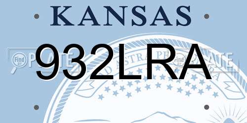 932LRA Kansas License Plate