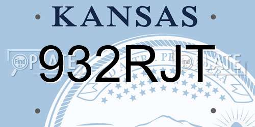 932RJT Kansas License Plate