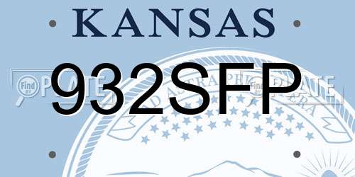 932SFP Kansas License Plate