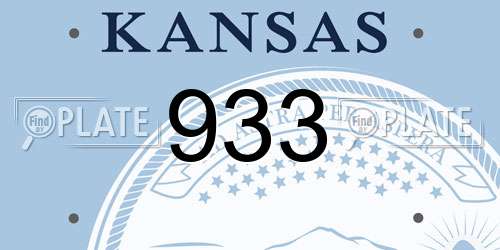 933 Kansas License Plate