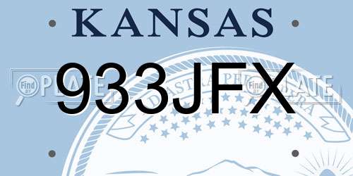 933JFX Kansas License Plate