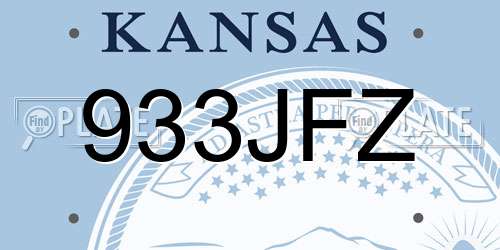 933JFZ Kansas License Plate