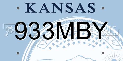 933MBY Kansas License Plate