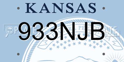 933NJB Kansas License Plate