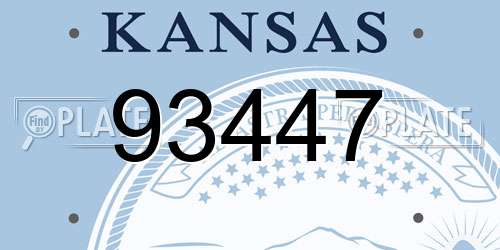 93447 Kansas License Plate