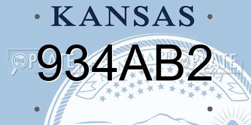 934AB2 Kansas License Plate
