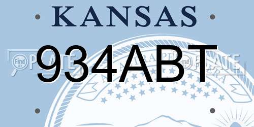 934ABT Kansas License Plate