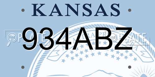 934ABZ Kansas License Plate