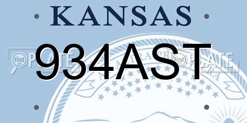 934AST Kansas License Plate