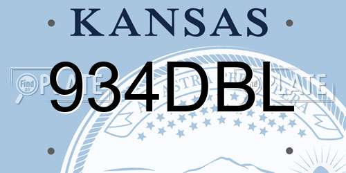 934DBL Kansas License Plate