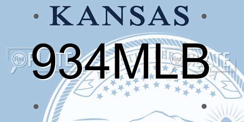 934MLB Kansas License Plate
