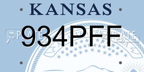 934PFF Kansas License Plate
