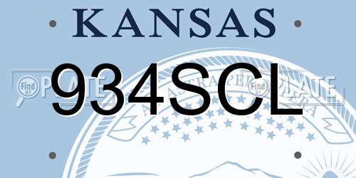 934SCL Kansas License Plate