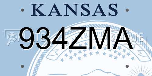 934ZMA Kansas License Plate