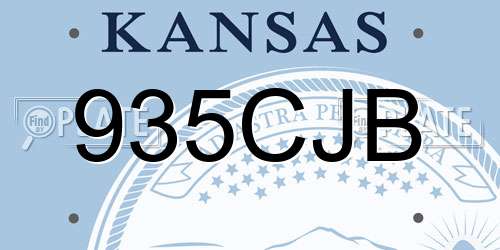 935CJB Kansas License Plate