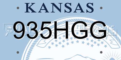 935HGG Kansas License Plate