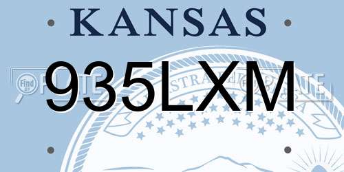 935LXM Kansas License Plate