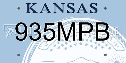 935MPB Kansas License Plate