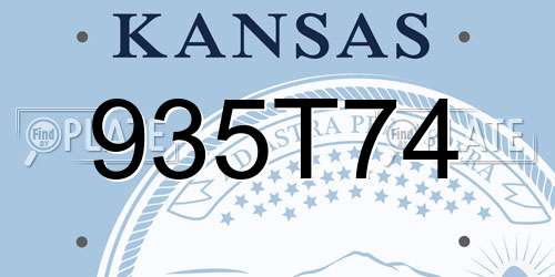 935T74 Kansas License Plate