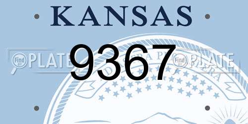 9367 Kansas License Plate