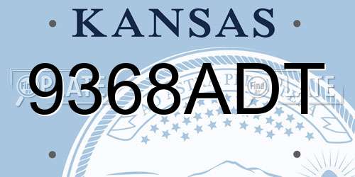 9368ADT Kansas License Plate