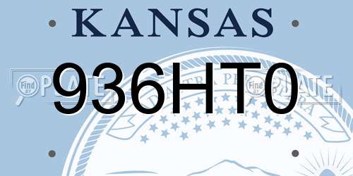 936HT0 Kansas License Plate