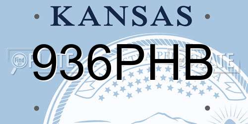 936PHB Kansas License Plate